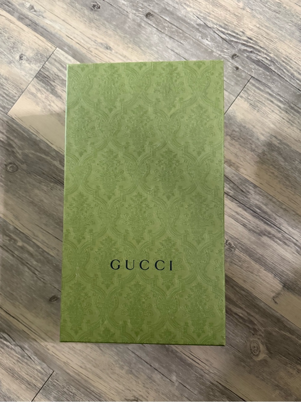 Gucci Olive Green Decorative Box with Embossed Pattern